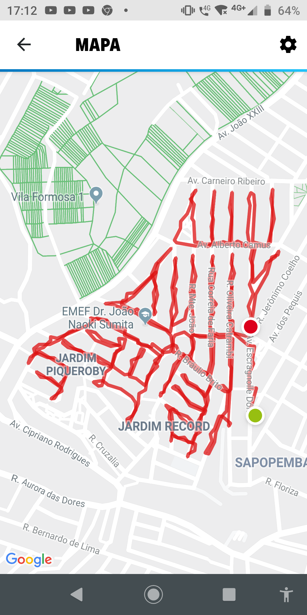 Rastreamento GPS de panfletistas em São Paulo